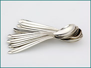 12 zilveren theelepels gemaakt tussen 1906-1953