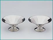 Een stel zilveren Art Deco schaaltjes uit 1927