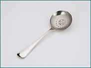 Zilveren dubbelrond natfruitlepel uit 1912
