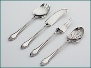 Zilveren 4 delig Art Nouveau hors d'oeuvre setje 1906-1941
