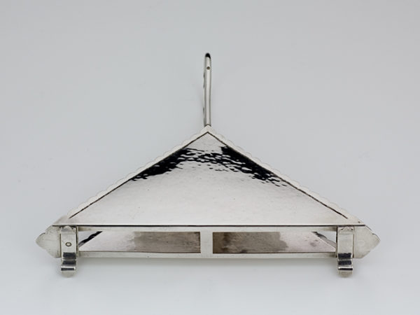 Zilveren gehamerde brieven/servethouder-9817