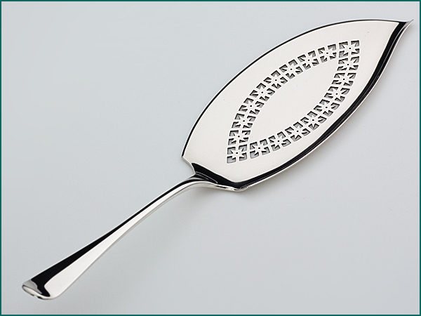 Zilveren visdienschep Hollands glad (model 250) uit 1932-0