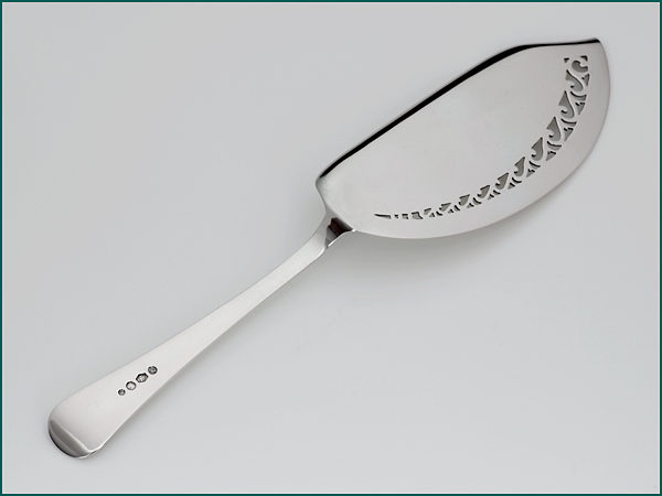 Zilveren Haags lofje visdienschep uit 1916-8971