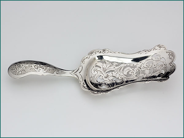 Zilveren natfruitschep met gravering uit 1856-6574