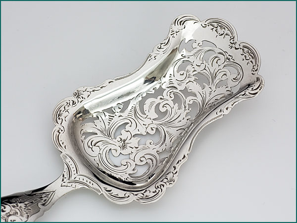 Zilveren natfruitschep met gravering uit 1856-6575