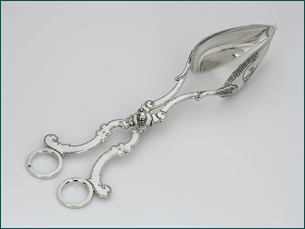 Zilveren sladientang met gravering uit 1869-0