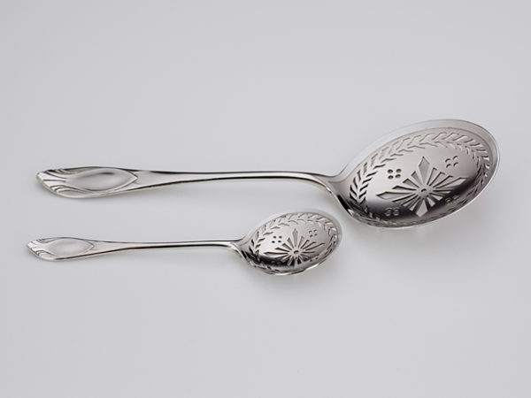 Zilveren natfruitlepel + strooilepel-9712