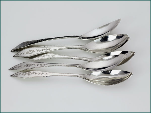 6 zilveren theelepel met gravering uit 1824-0