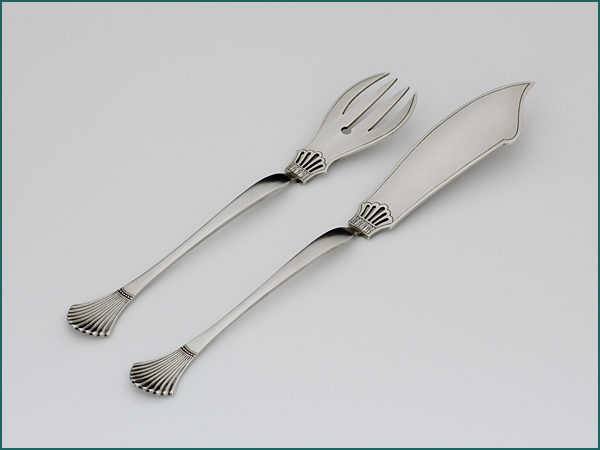 6 zilveren viscouverts luxe waaier uit 1918-7400