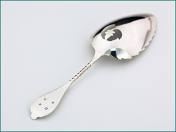 Zilveren natfruitschep met gravering uit 1895-4272