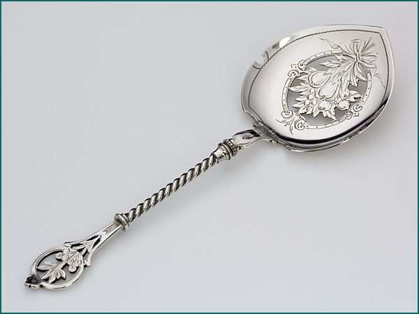 Zilveren natfruitschep met gravering uit 1892-6837