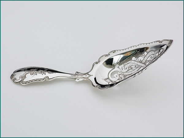 Zilveren natfruitschep met gravering uit 1880-5919
