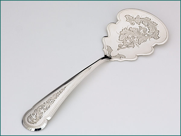 Zilveren pasteischep met gravering uit 1882-0