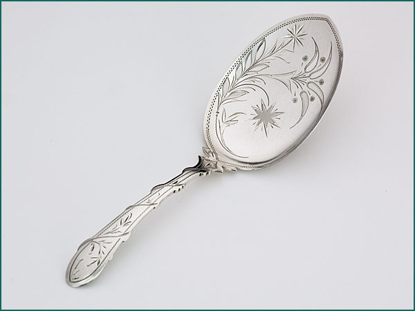 Zilveren pasteischep met gravering uit 1891-0