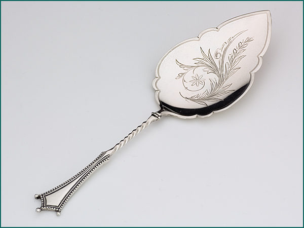 Zilveren taartschep met gravering uit 1902-0