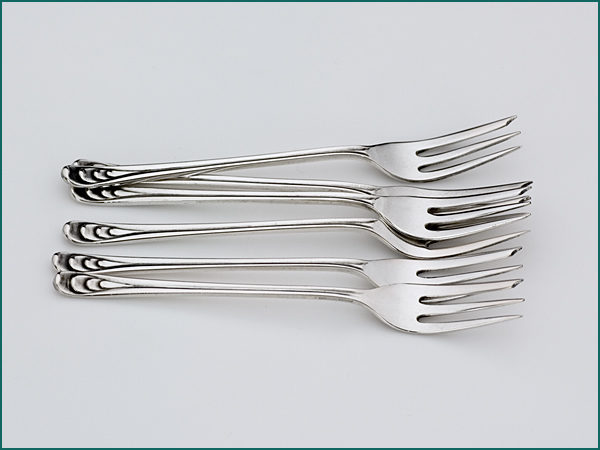6 zilveren taartvorken 1926-1953-0