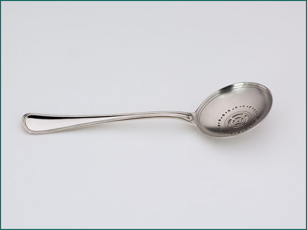 Zilveren dubbelrond natfruitlepel uit 1912-6627