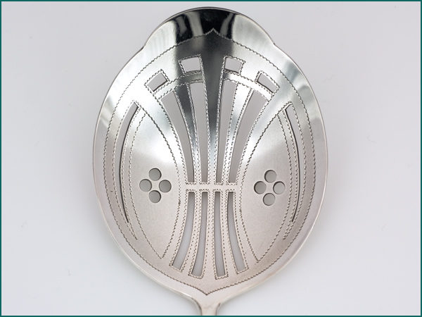 Zilveren natfruitlepel model waaier uit 1911-4660