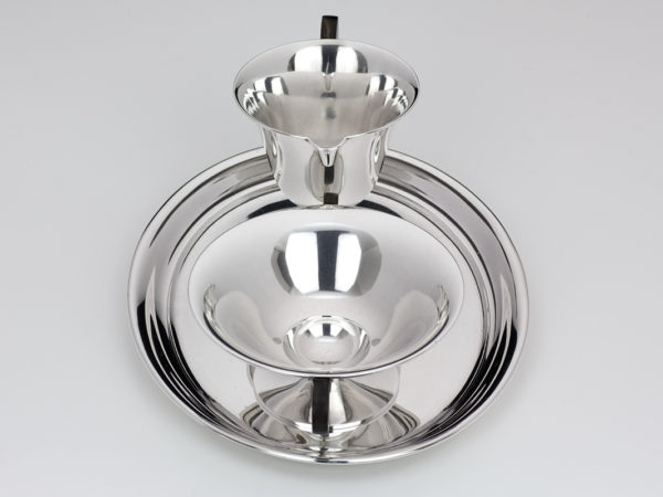 Zilveren roomstel op blad-10934