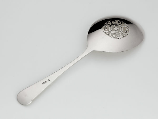 Zilveren Haags lofje natfruitschep uit 1930-10930