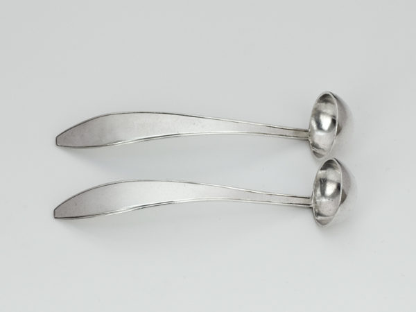 Stel zilveren mosterdlepels uit 1835-11047