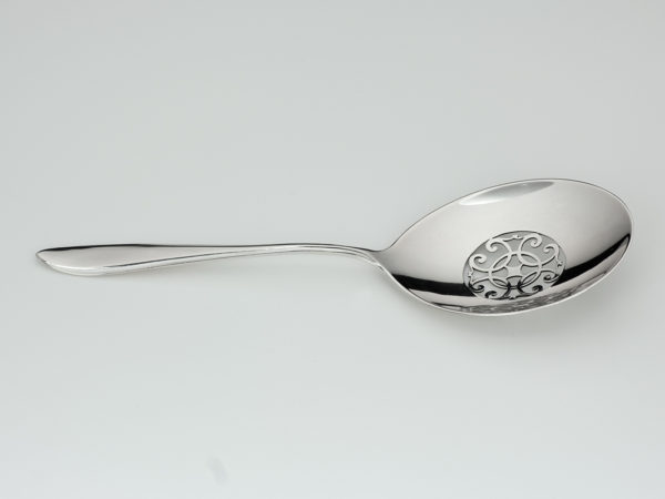 Zilveren puntfilet natfruitlepel uit 1920-11570