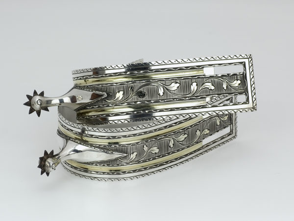 Stel zilveren ruitersporen met gravering 1781 of 1805-11579