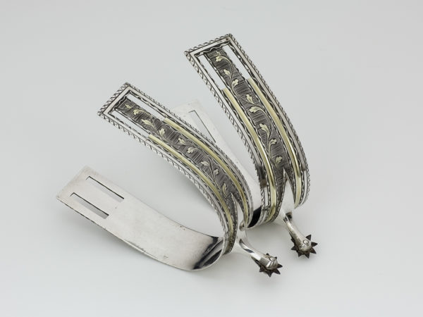 Stel zilveren ruitersporen met gravering 1781 of 1805-11582