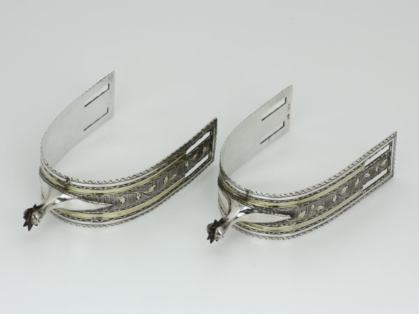 Stel zilveren ruitersporen met gravering 1781 of 1805-11578