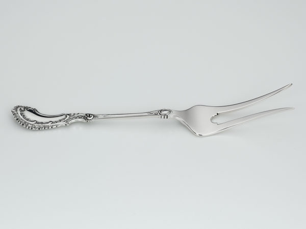 Zilveren vleesdienvork uit 1904 in etui-12091