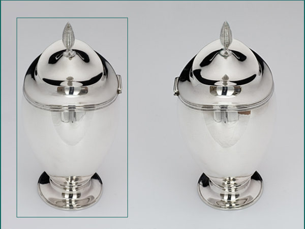 Zilveren theebus gemaakt tussen 1916-1920-12751