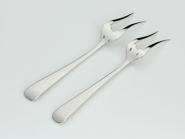 Stel zilveren Haags lofje vleesvorkjes 1906-1924-13473