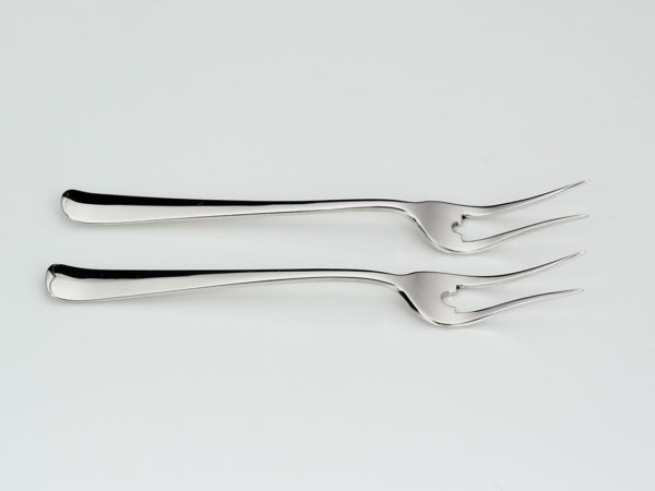 Stel zilveren Haags lofje vleesvorkjes 1906-1924-13474