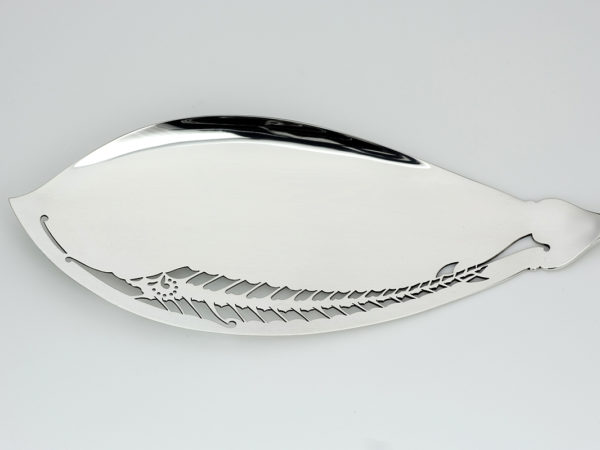 Grote zilveren Haags lofje visdienschep uit 1928-13959