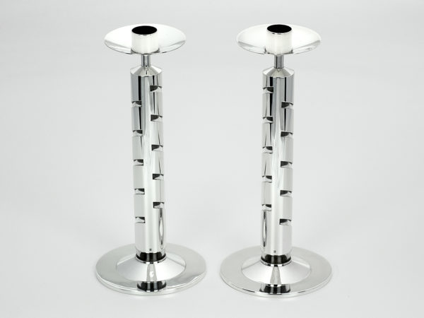 Stel modern zilveren kandelaars-14621