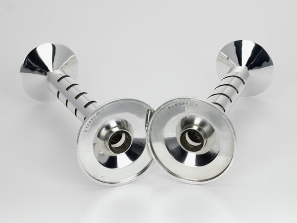 Stel modern zilveren kandelaars-14619